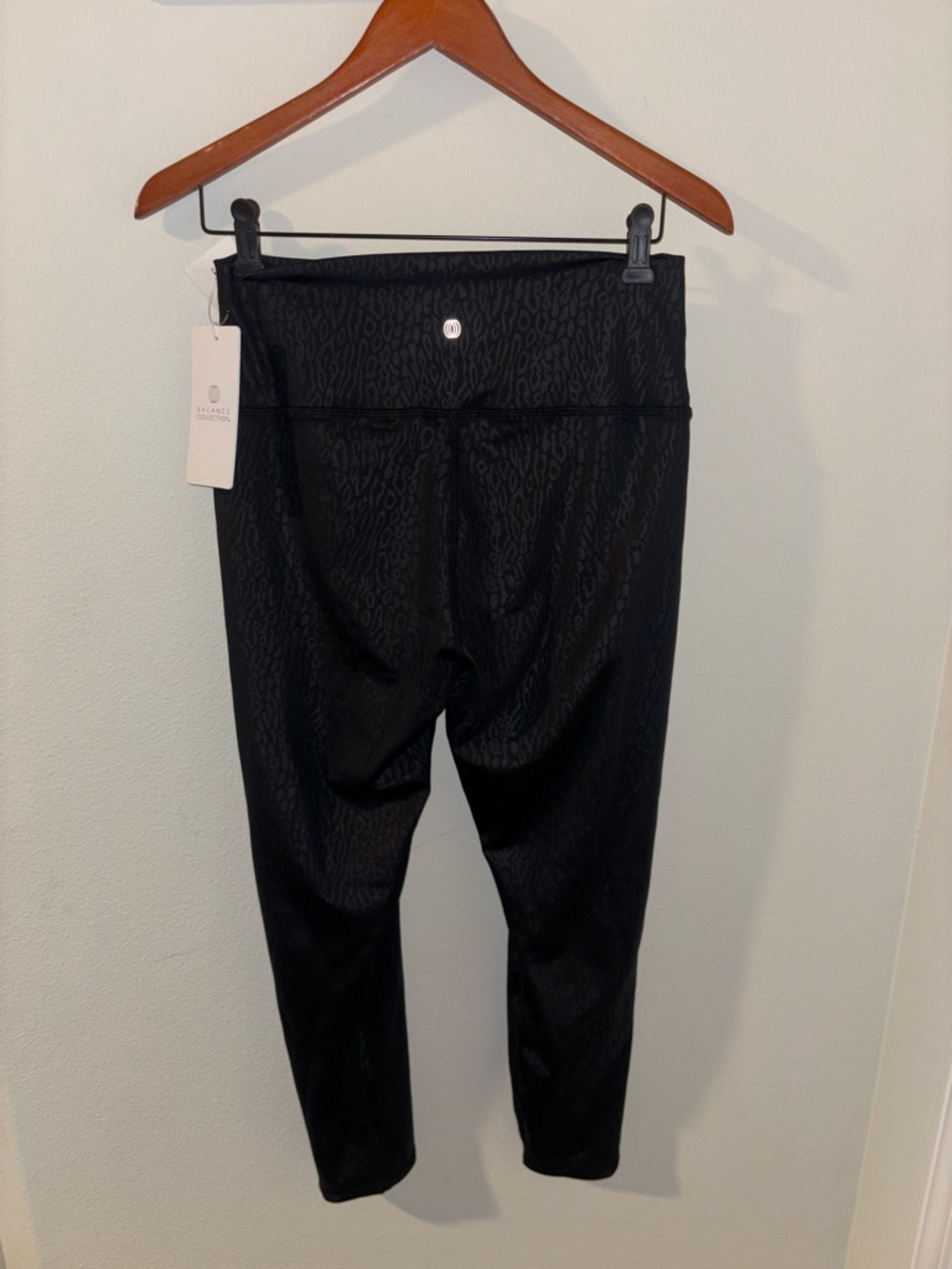 Balance Collection Black Textured High-Rise Leggings